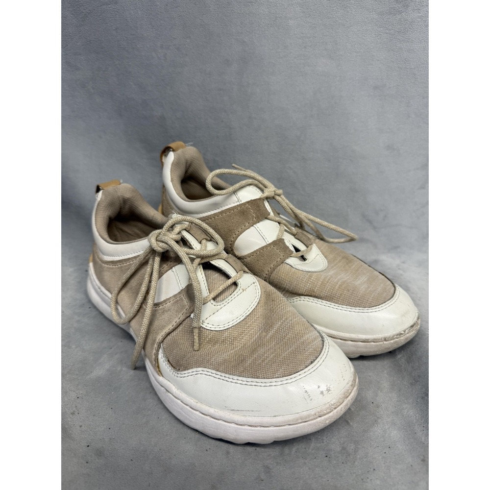 Clarks‎ Collection Shoes Womens Size 9.5 Beige White Lace Up Ultimate Comfort